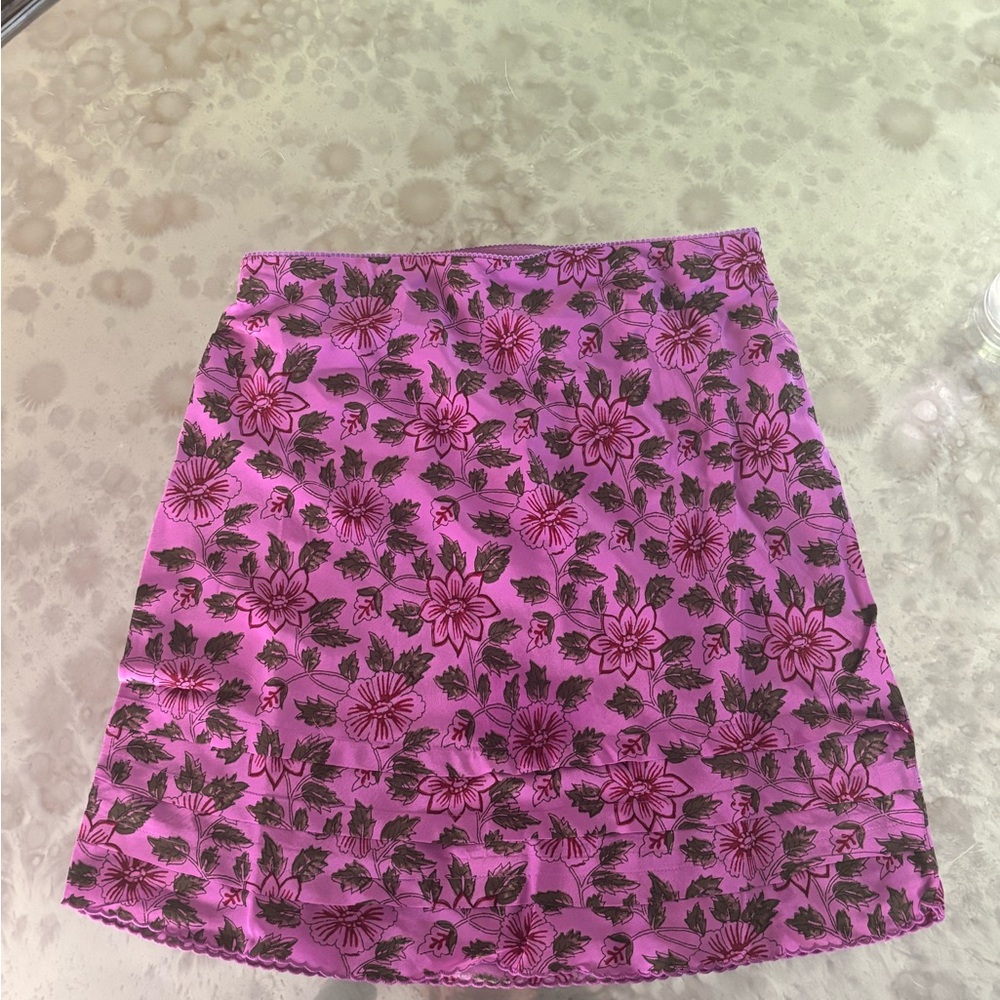 J. Crew Pink Floral Mini Skirt